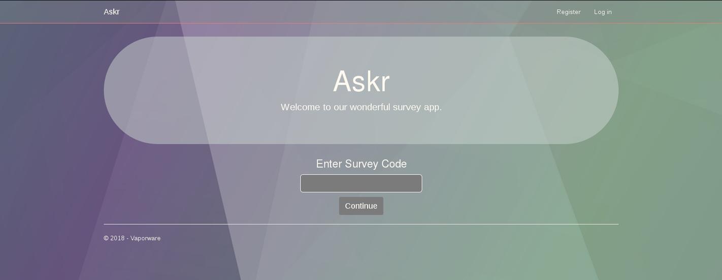 A screenshot of the Askr application